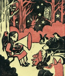 « Faun Fables », une gravure au linoléum de Blair Kelly