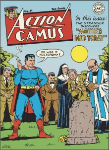 L&rsquo;une des couvertures improbables de « Action Camus » imaginée par Robert Sikoryak