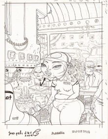 Dessin original de Dave Cooper pour la couverture de « Rosetta » (2001)