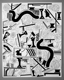 « Abandoned Labyrinth 2 w/Unsold, Framed Artwork (Artist Unknown) and Empty Snake Graves » par Patrick Kyle