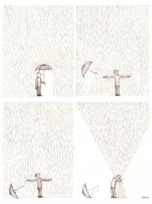 « Abrazo a la lluvia », page de Gervasio Troche
