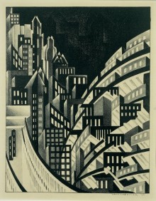 « New York » (1925), une lithographie de Louis Lozowick