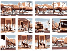 Deux planches tirées du projet de Karoline Achilles, « Waiting for the M29 »