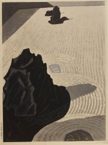 Le jardin zen du Ryôanji, une xylographie de Maeda Masao